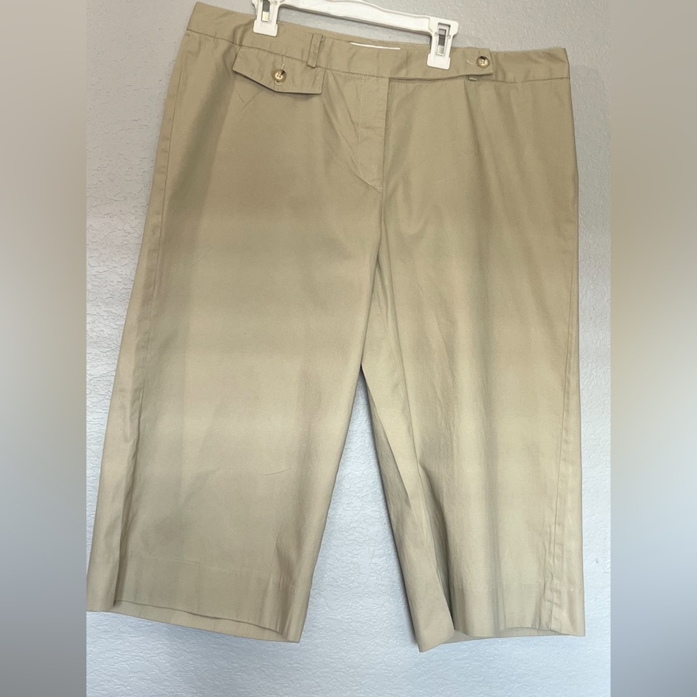 Michael Kors Khaki Culottes Wide Leg Cropped Pants SIZE 14